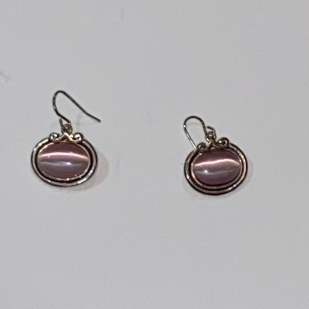 Vintage Elegant Pink Oval Earrings
